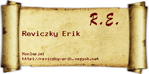 Reviczky Erik névjegykártya